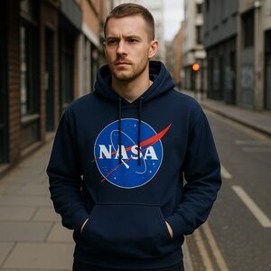 Prairie Mountain NASA Hoodie – Navy‎ Blue – Size XL